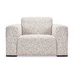 Front view of Atlas power recliner with power headrest and chenille fabric