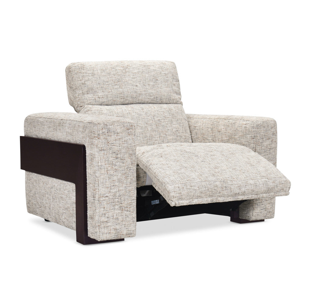Atlas Power Recliner with Power Headrest in Odyssey Frost chenille upholstery