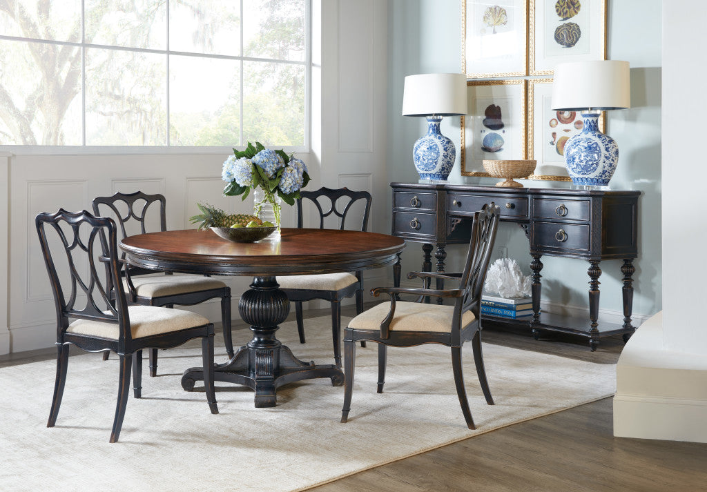 Charleston Upholstered Seat Arm Chair