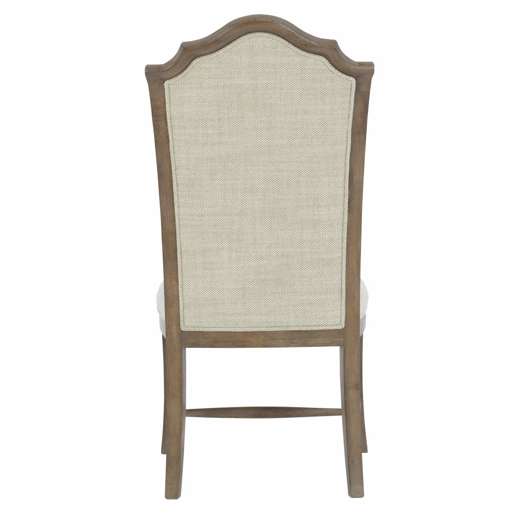Rustic Patina Upholstered White Oak Side Chair
