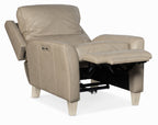 Dunes top grain leather recliner in a modern coastal living room