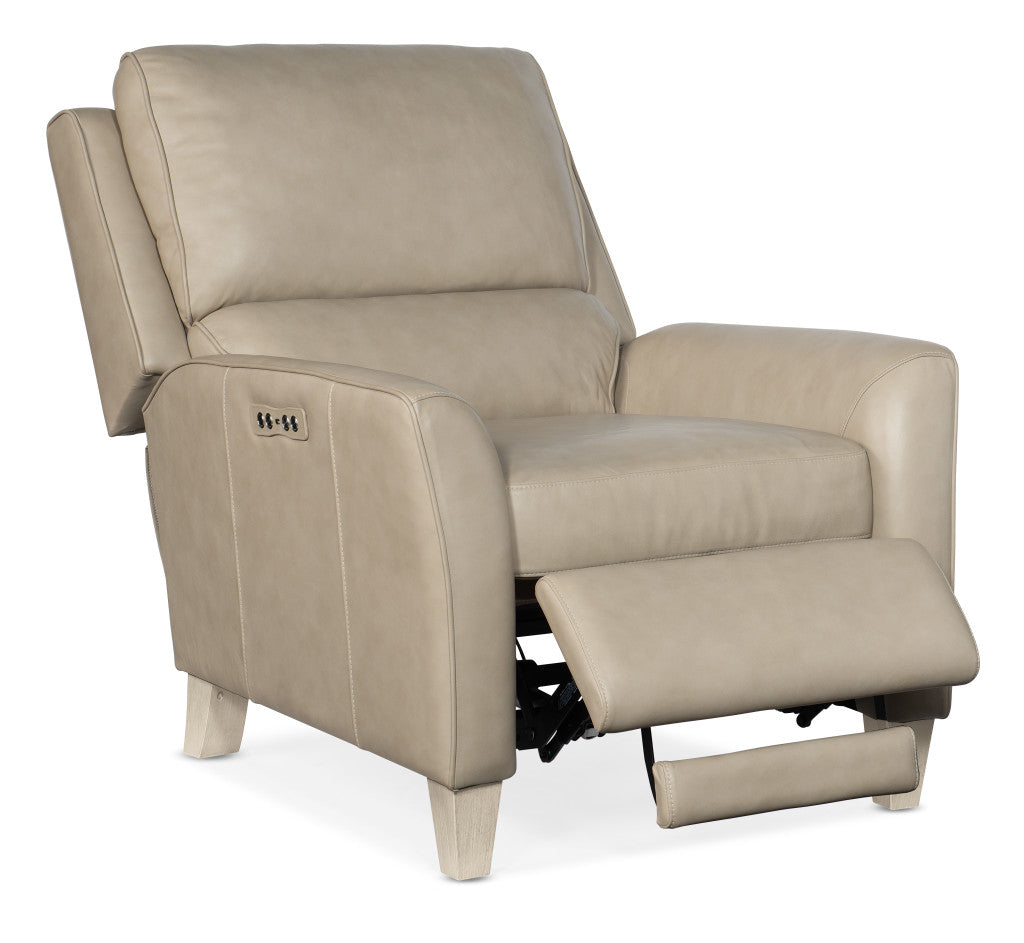 Semi-aniline top grain leather upholstery on Dunes recliner