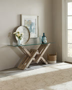 Affinity Glass Top Accent Console