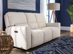 Luxury leather reclining sofa from Knight Furn styled in a modern living room
