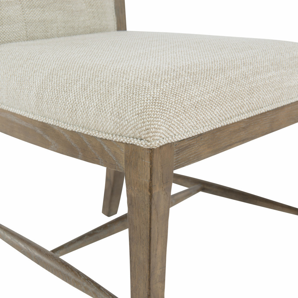 Rustic Patina Upholstered White Oak Side Chair