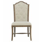 Rustic Patina Upholstered White Oak Side Chair
