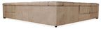 5 piece leather reclining sectional with adjustable power headrests.