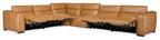 Luxury reclining sectional with adjustable power headrests.