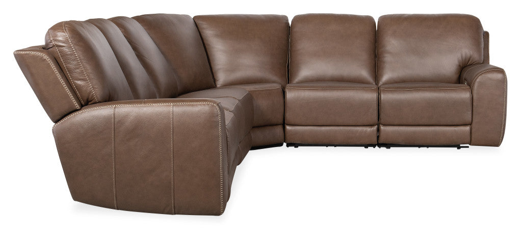 Contemporary sectional with power headrests and spacious seating.