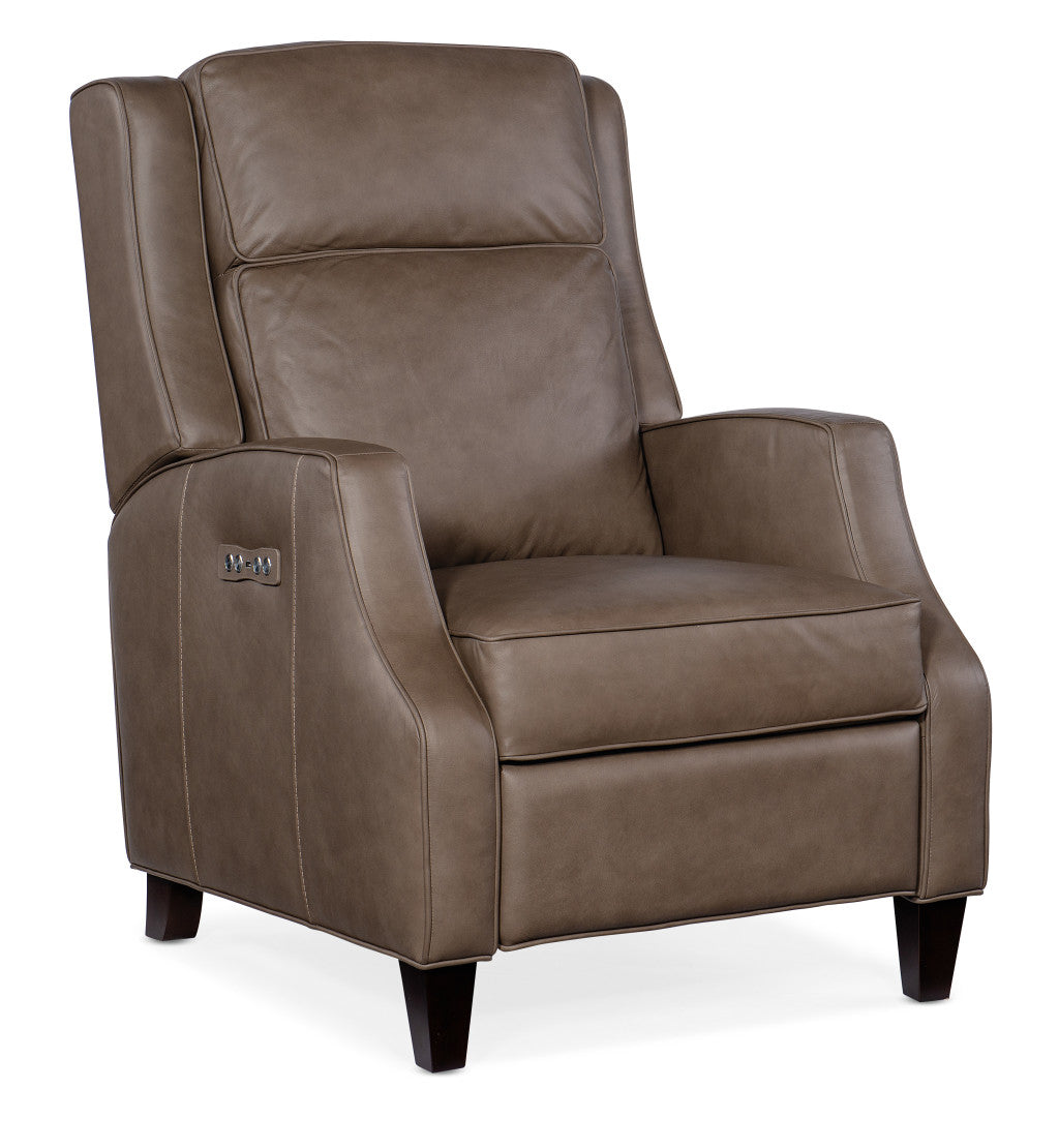 Tricia leather power recliner with power headrest in top grain leather