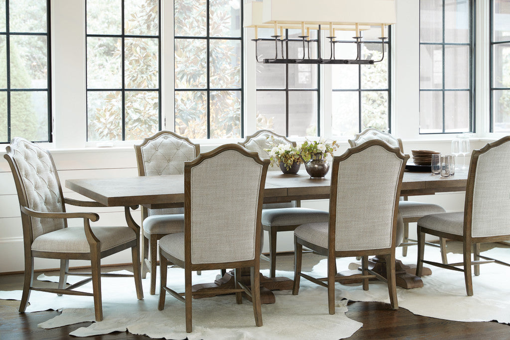 Rustic Patina Upholstered White Oak Side Chair